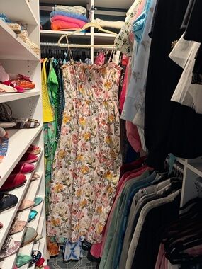 Coco Shop shirred floral maxi dress